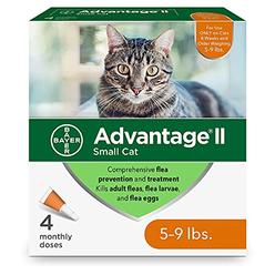 Advantage II Small Cat Flea Treatment, 4-Dose Small Cat Flea Prevention, 5-9 Pounds