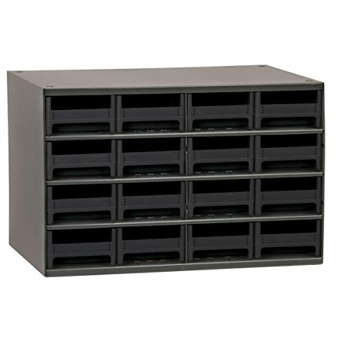 Akro-Mils 16-Drawer Steel Parts Craft Storage Cabinet Hardware Organizer,  19416, (17-Inch W x 11-Inch D x 11-Inch H), Gray Cabin