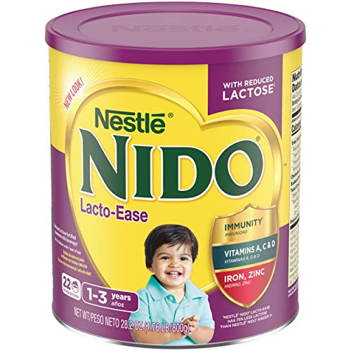 Nido Nestle NIDO Lacto-Ease Whole Milk Powder 1.76 lb. Canister | Reduced Lactose Powdered Milk Mix