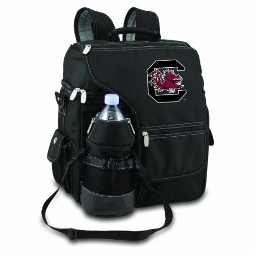 Picnic Time NCAA South Carolina Gamecocks Turismo Backpack Cooler with Water Bottle Carrier - Soft Cooler Backpack - Travel Cooler Bag