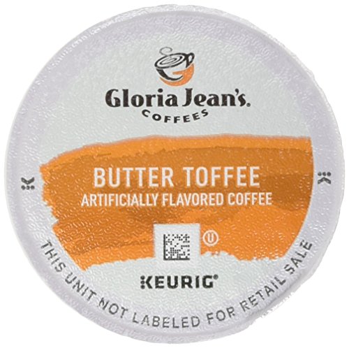 Gloria Jeans Coffees Butter Toffee, Single-Serve Keurig K-Cup Pods, Flavored Medium Roast Coffee, 24 Count