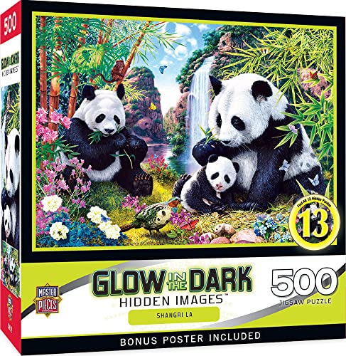 Masterpieces 500 Piece Glow in The Dark Jigsaw Puzzle for Adults, Family, Or Kids - Shangri La - 15"x21"