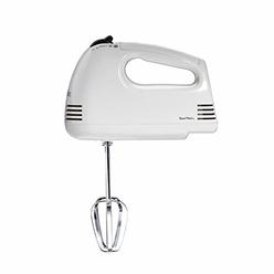 Proctor Silex 5-Speed Electric Hand Mixer with Bowl Rest Compact and Lightweight Effortless Mixing, White (62515PS)