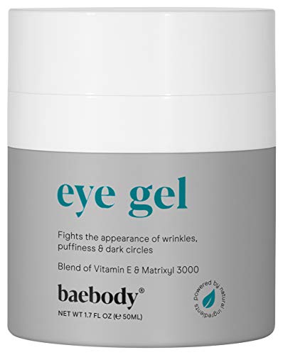 Baebody Eye Gel for Under and Around Eyes to Smooth Fine Lines, Brighten Dark Circles and De-Puff Bags with Peptide Complex and 