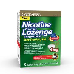 GoodSense Nicotine Polacrilex Lozenge 4 mg (nicotine), Mint Flavor, Stop Smoking Aid; quit smoking with nicotine lozenge, 72 Cou