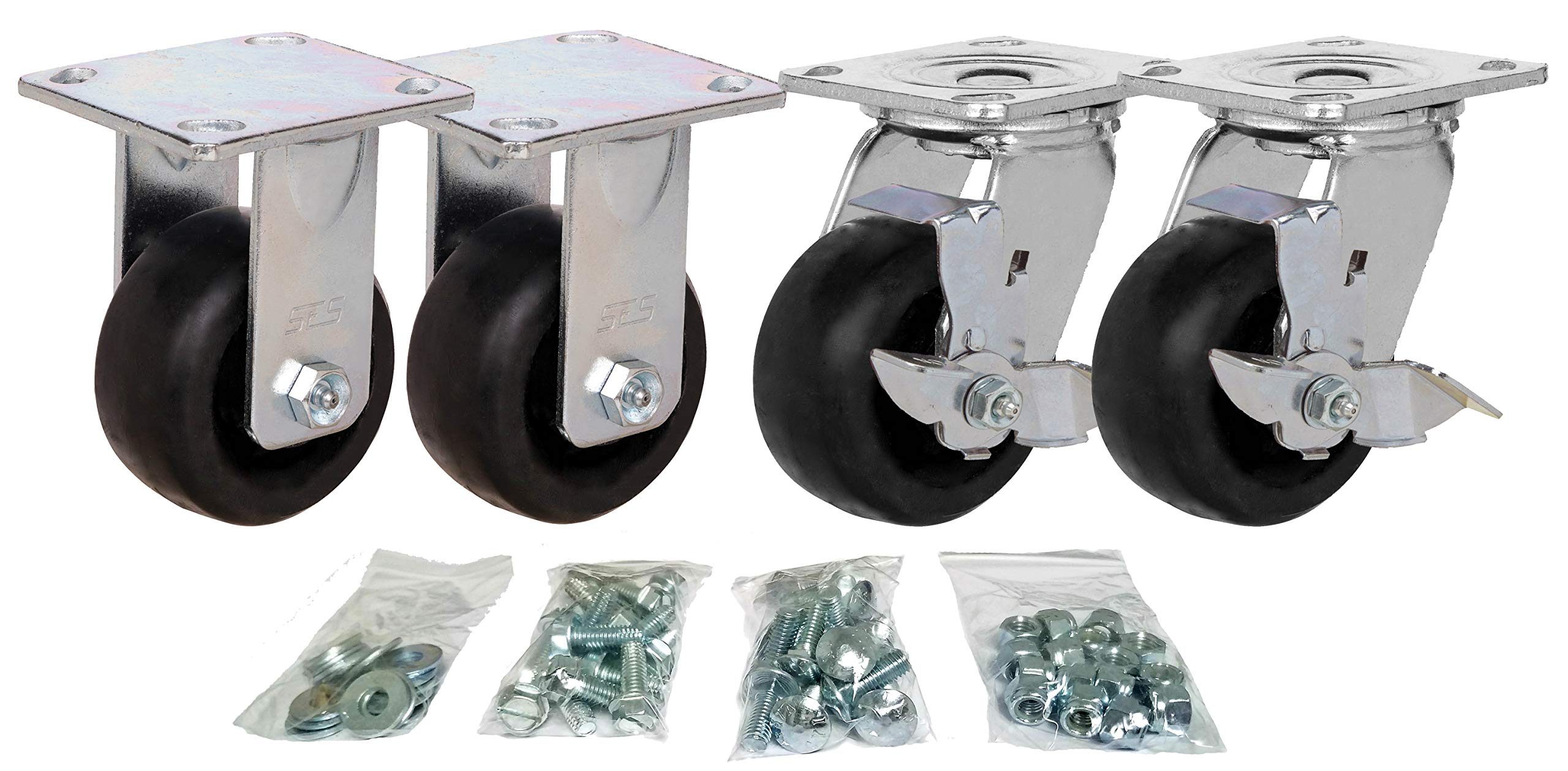 SES cASTERS STANLEY Toolbox Caster Set 4 For Greenlee, Knaack And Other Job Boxes All Mounting