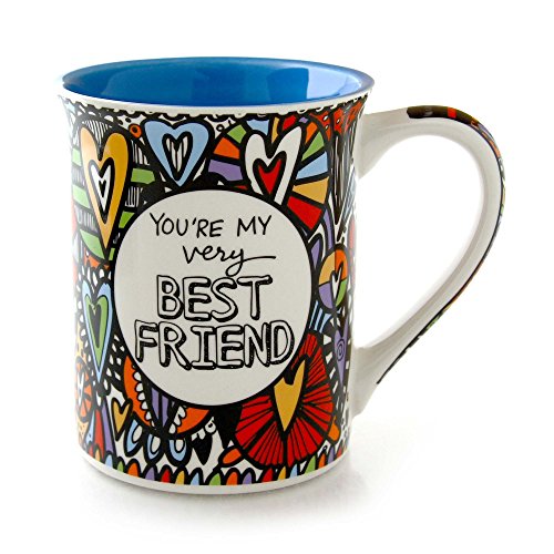 Enesco Our Name is Mud “Best Friend” Cuppa Doodle Stoneware Mug, 16 oz.