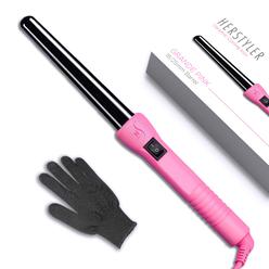 Herstyler Grande Ceramic Curling Iron - 1 inch Hair Curling Wand for Long Short Hair - One Inch Dual Voltage Curling Iron - Wand