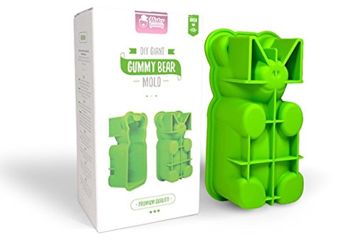 Mister Gummy DIY Giant Gummy Bear Mold by Mister Gummy | PREMIUM Quality Silicone + 2 RECIPES and 5 GIFT BAGS Included | Make BIG Bear Treats