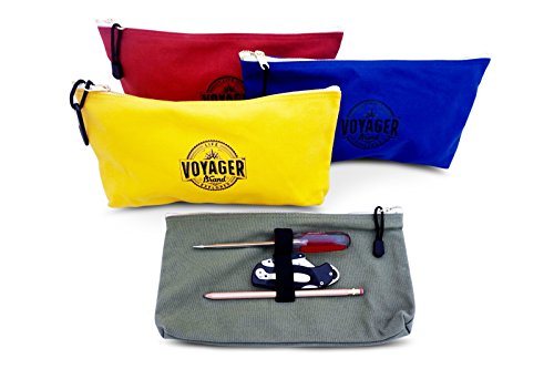 Voyager Brand Canvas Zipper Bag (Set of 4) Heavy Duty Tool