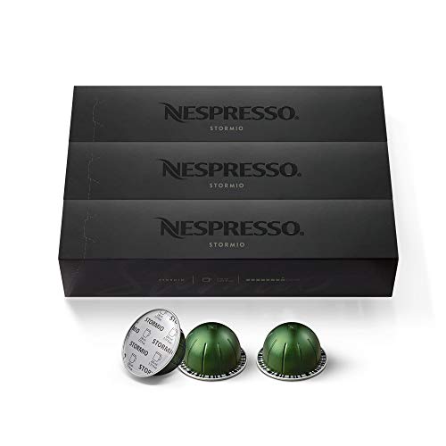 Nespresso Capsules VertuoLine, Stormio, Dark Roast Coffee, 10 Count (Pack of 3) Coffee Pods, Brews 7.8 Ounce
