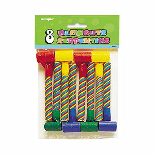 Unique Candy Striped Party Blowers, 8ct