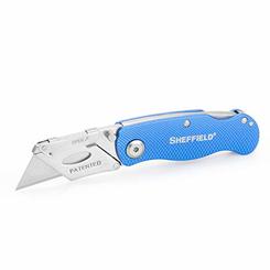 Sheffield 12113 Ultimate Lock Back Utility Knife, Folding, Box Cutter Knife, Carpet Knife, Drywall Cutter, and More, Quick-Chang