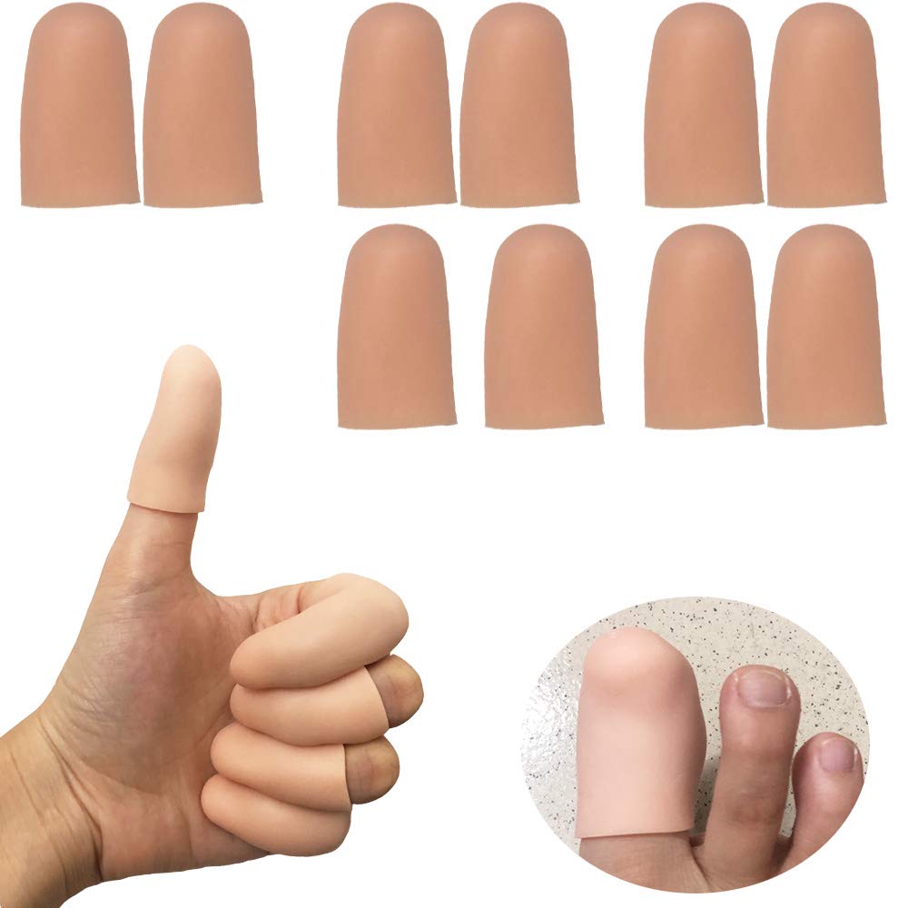 Michiko Gel Finger Protectors Finger Caps Silicone Fingertips Protection - Finger Cots Great For Trigger Finger, Finger Arthritis, Finge