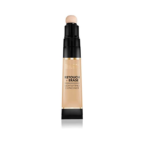 Milani Retouch + Erase Light-Lifting Concealer - Medium (0.24 Ounce) Cruelty-Free Liquid Concealer with Cushion Applicator Tip t