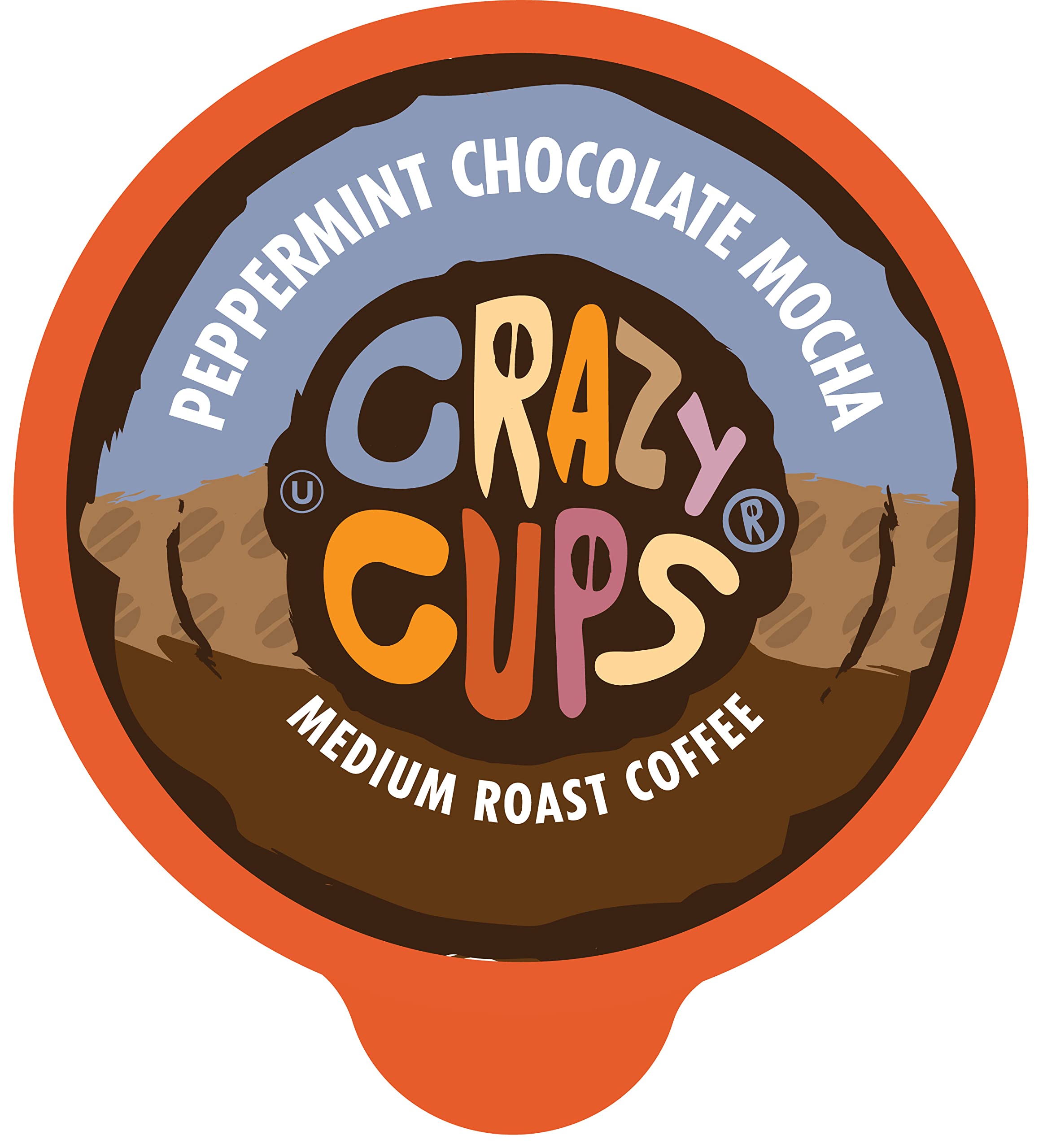 Crazy Cups Flavored Coffee for Keurig K-Cup Machines, Peppermint Chocolate Mocha, Hot or Iced Drinks, 22 Single Serve, Recyclabl
