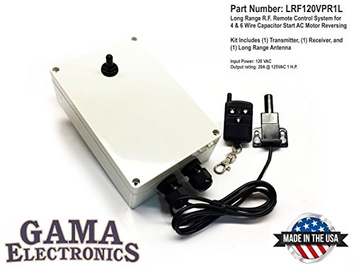 GAMA Electronics Boat Lift RF Remote Control System, 120VAC Single Phase, Capacitor Start (4-Wire) AC Motor Reversing