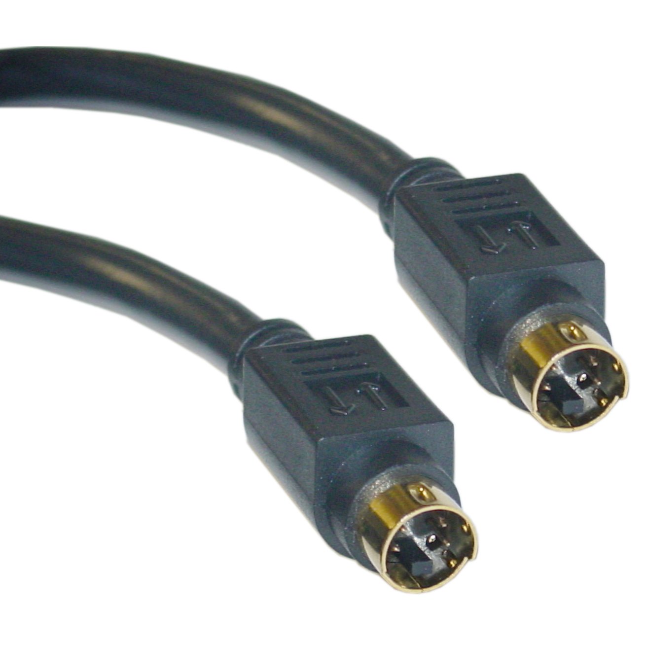 CableWholesale S-Video Cable for TV, S-VHS, VCRs, DVD, Camcorders, Video Cards - Mini Din 4-Pin Male to Male S-Video Cable, Gold