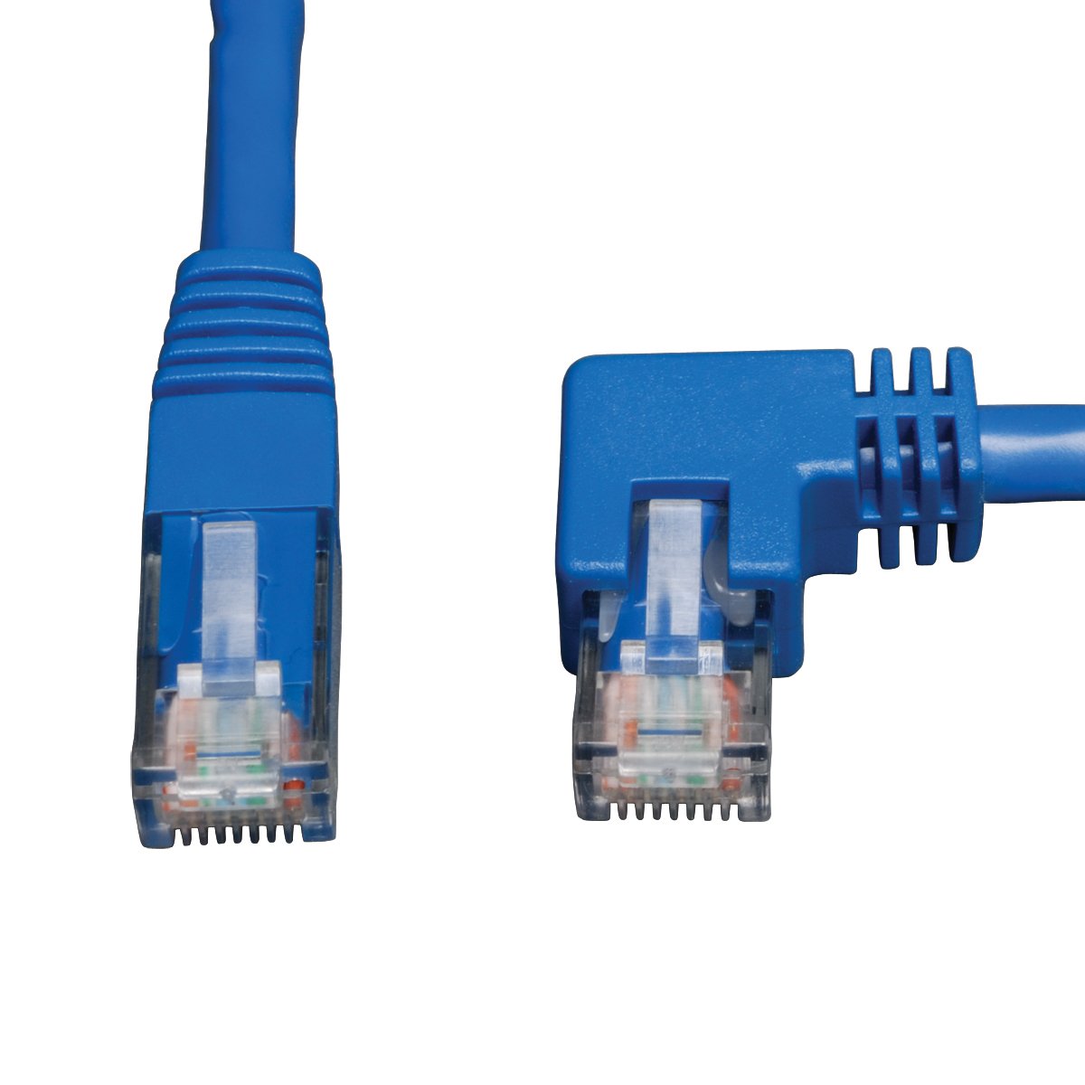 Eaton Tripp Lite Cat6 Gigabit Molded Patch Cable (RJ45 Right Angle M to RJ45 M) Blue, 10-ft.(N204-010-BL-RA)