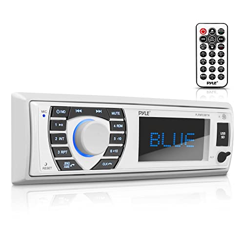 PLRMR23BTW Pyle Bluetooth Marine Receiver Stereo 12v Single DIN