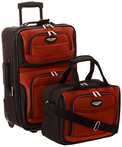Travel Select Amsterdam Expandable Rolling Upright Luggage, Orange, 2-Piece Set