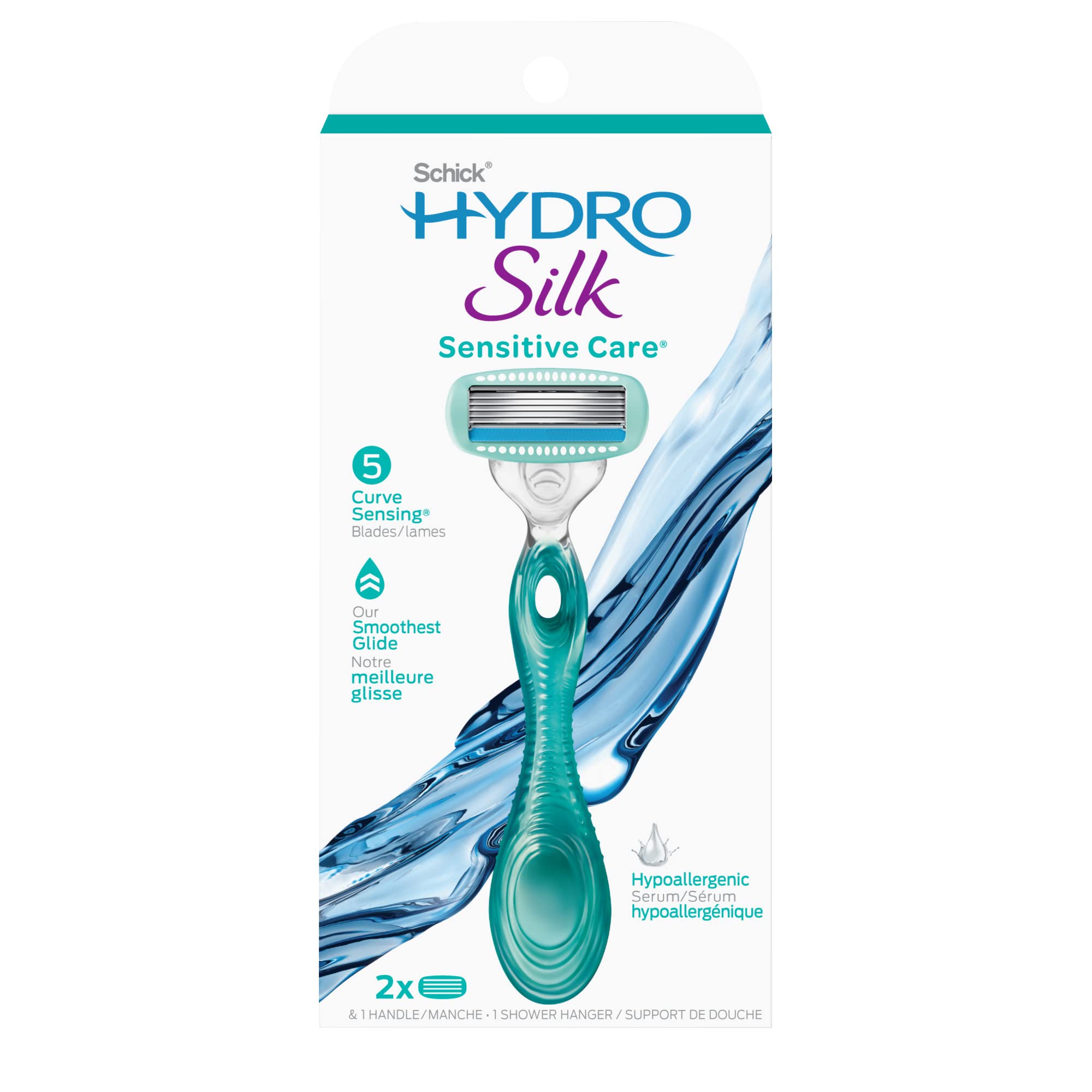 Schick Hydro Silk Sensitive Skin Razor for Women with 2 Moisturizing Razor Blade Refills