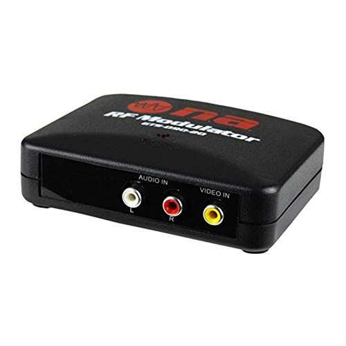 Nippon America RF Modulator TV Switch Audio Video RCA Ant Input to F Type Coax Output Converter