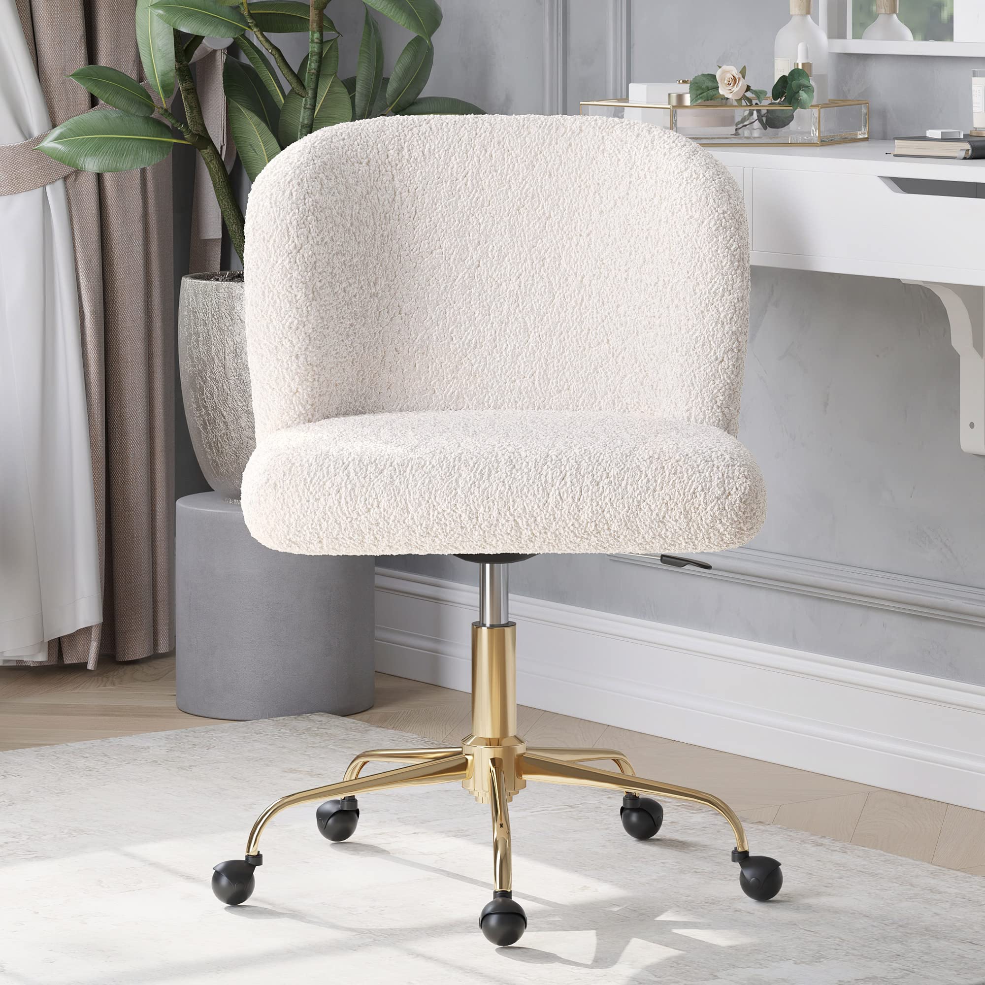 BELLEZE Modern Home Office chair with Swivel Wheels and Adjustable