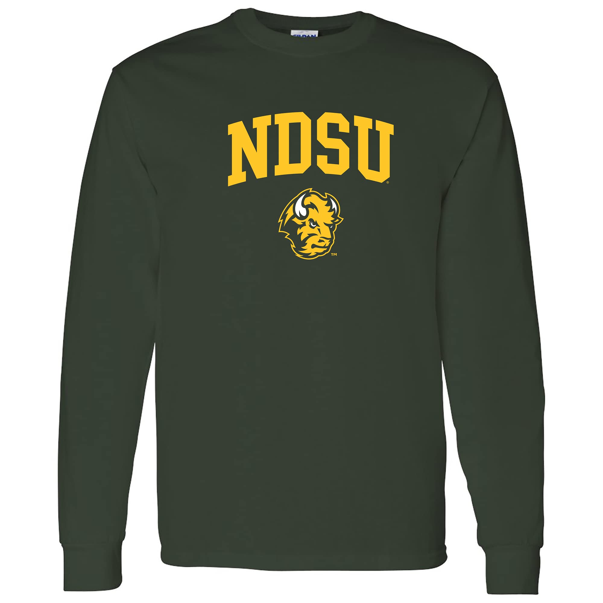 UGP Campus Apparel AL03 - North Dakota State Bison Arch Logo Long Sleeve T Shirt - Large - Forest