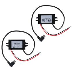 coliao 2pcs Dc 12V to 5V USB c Buck converter 3A 15W Type-c Right Angle Step-Down converter Voltage Regulator car Power converter Adapt