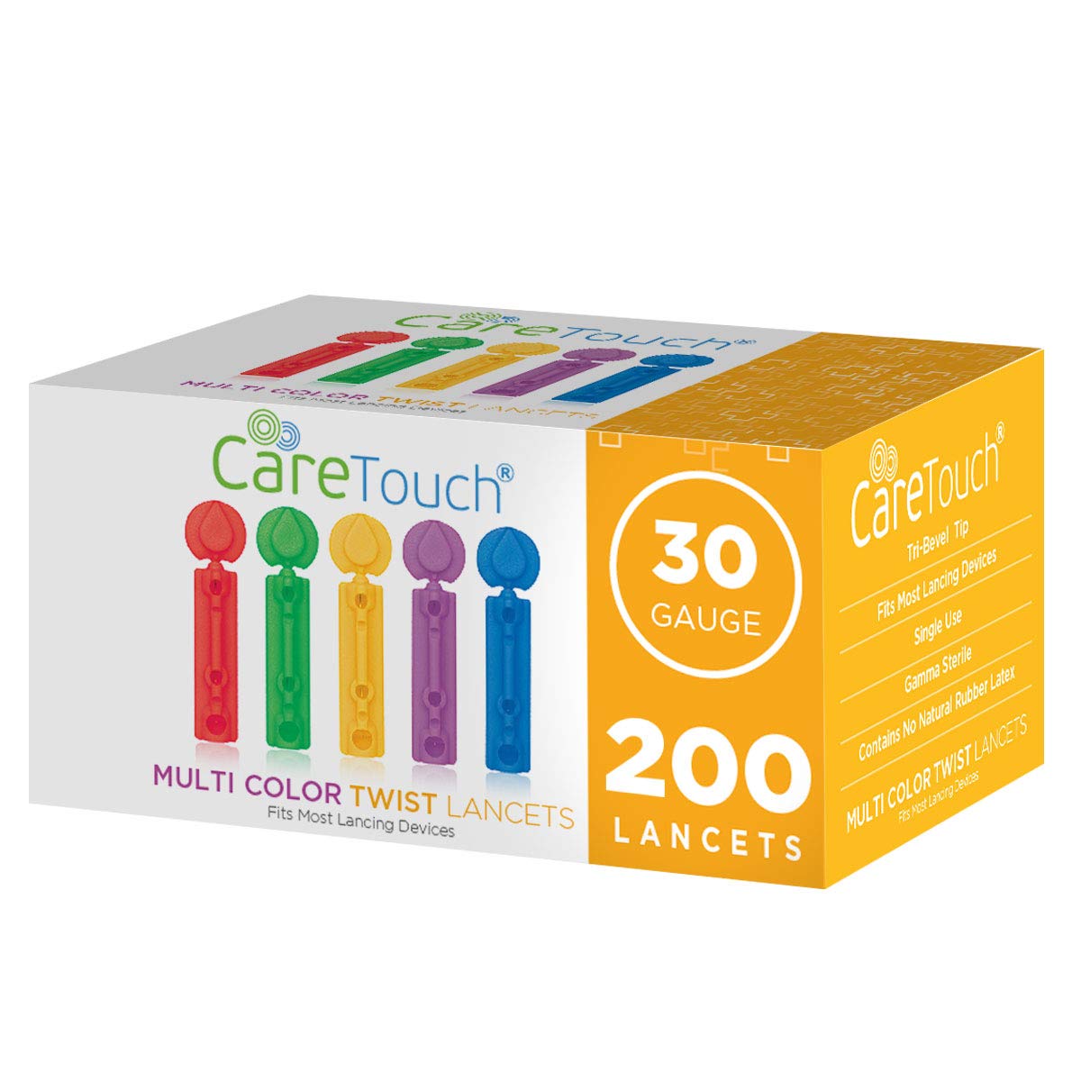 Care Touch Lancets for Diabetes Testing - 30 Gauge Diabetic Lancets for Blood Testing and Glucose Testing - Fits Most Lancing Devices - Ste