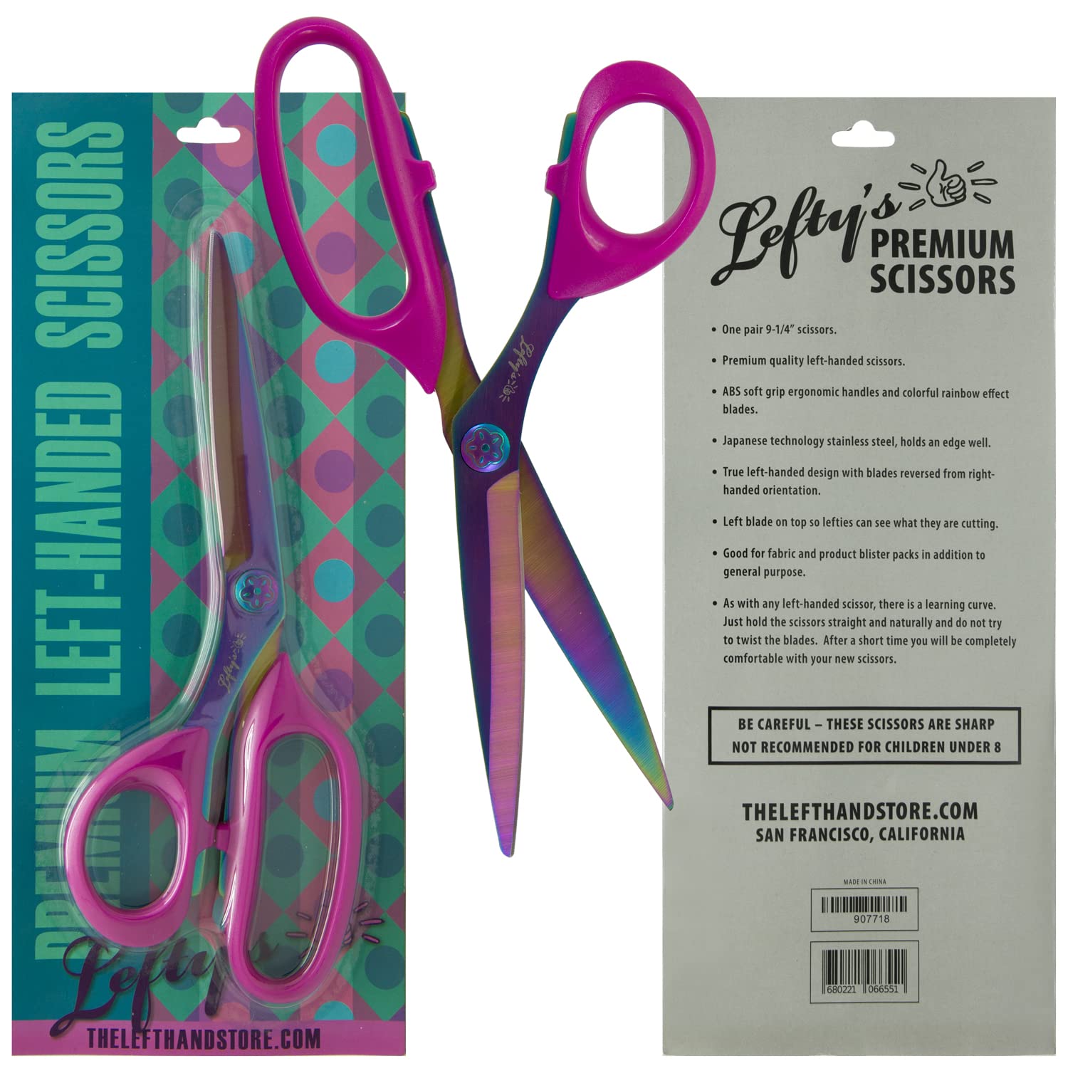 LEFTY'S Leftys Left Handed Scissors - Stainless Steel Durable Blades ...