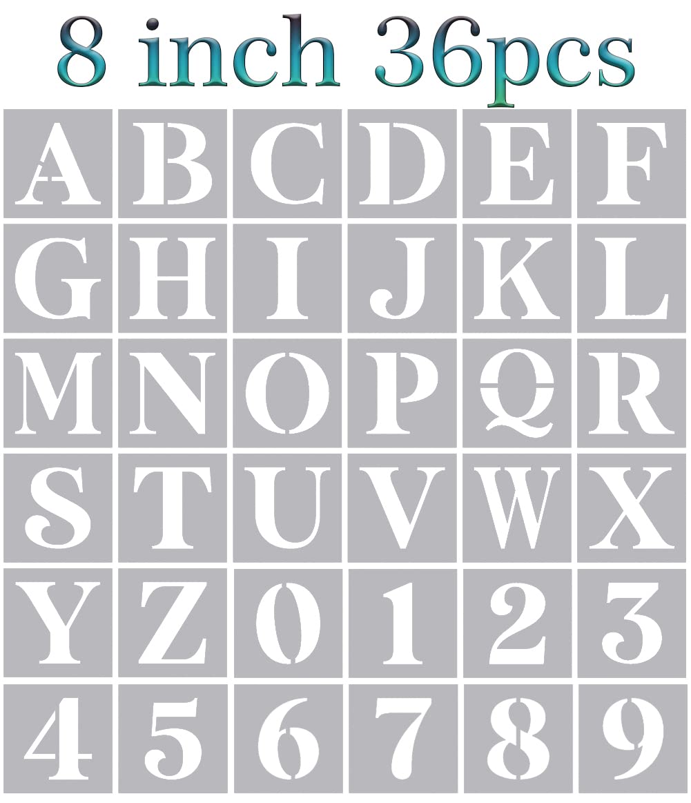 yamcyh-lsbs01-8in-36p-8-inch-large-letter-stencils-alphabet-stencils-for-painting-on-wood-stencil-letters-numbers-stencils-for-wood-wall-signs-porch for Free Printable Stencils For Wood Signs Yamcyh LSBS01-8IN/36P 8 inch Large Letter Stencils Alphabet Stencils for Painting on Wood, Stencil Letters Numbers Stencils for Wood Wall Signs Porch for Free Printable Stencils For Wood Signs