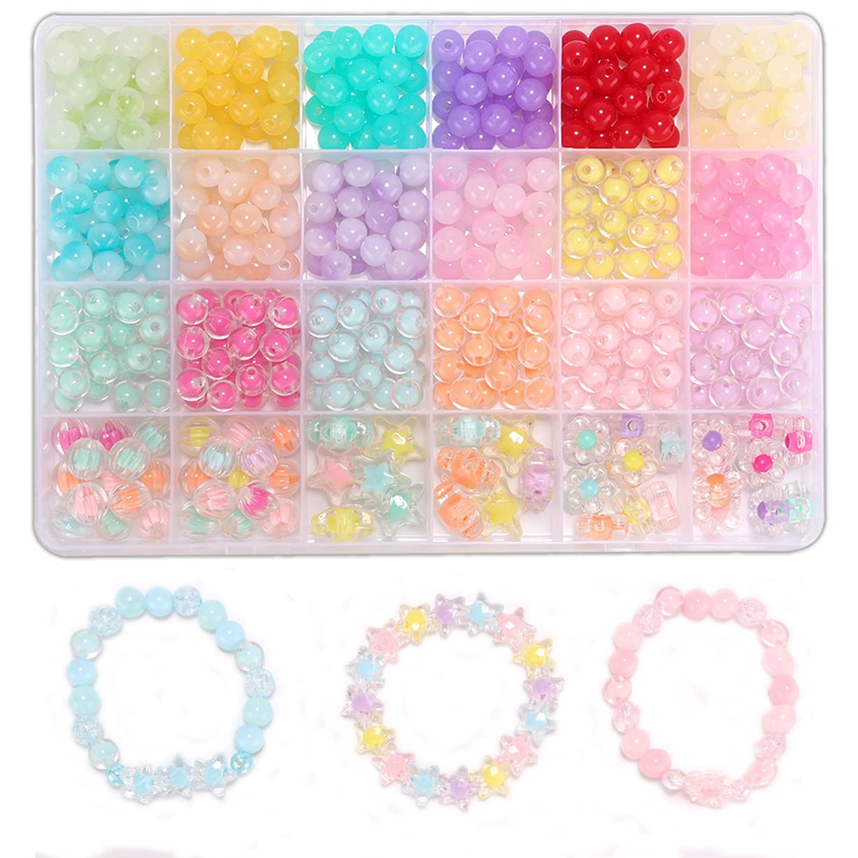 Enjoymade Glass Beads Bracelet Making Kit, Girls' Lovely Cute