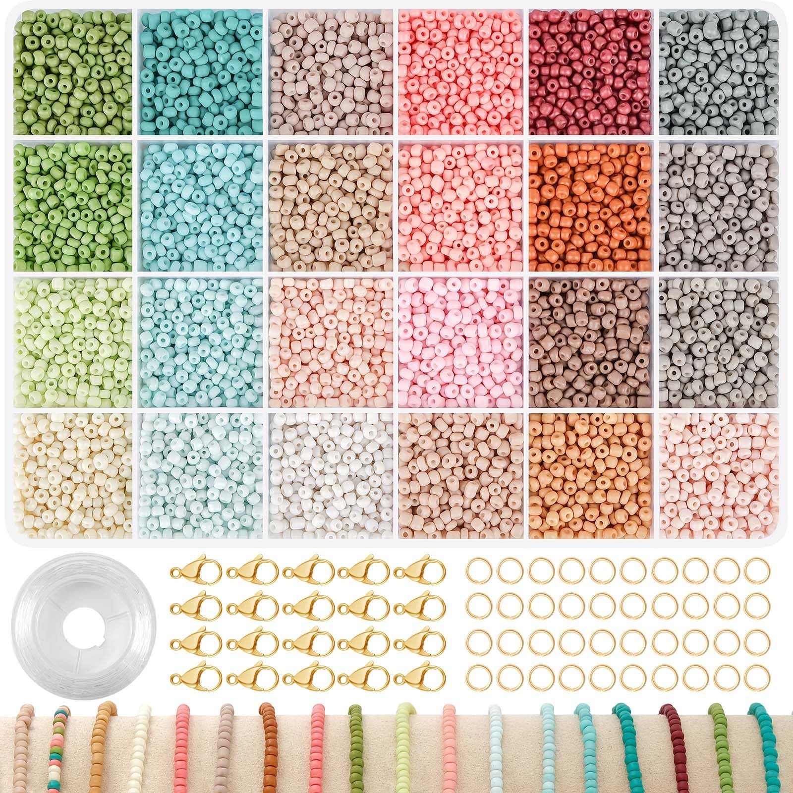 TEXGIZRLY 3mm Glass Seed Beads for Bracelets Making