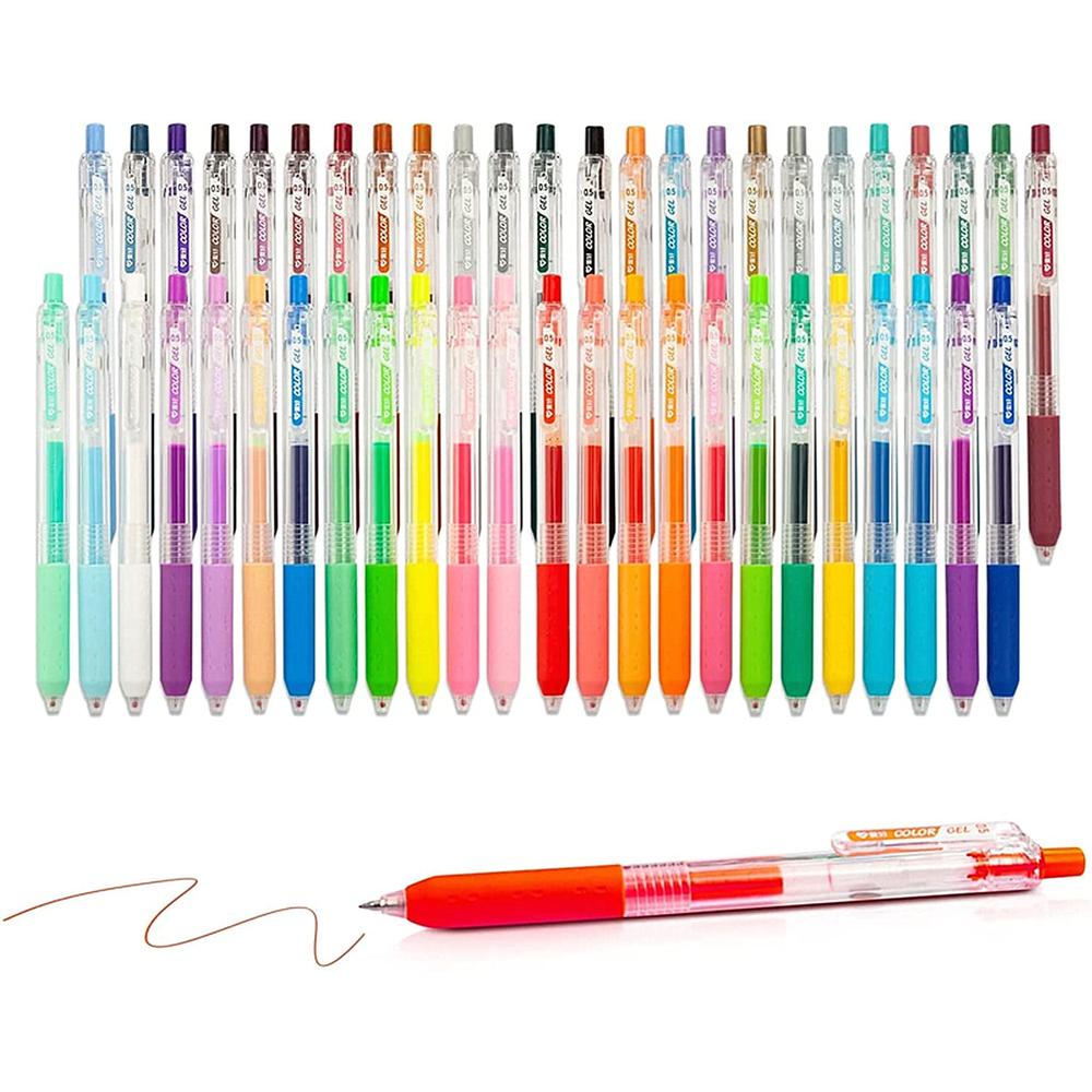 AIHAO Gel Pens 48 Colored Pen Set Fine Point 05mm Assorted Colors for ...