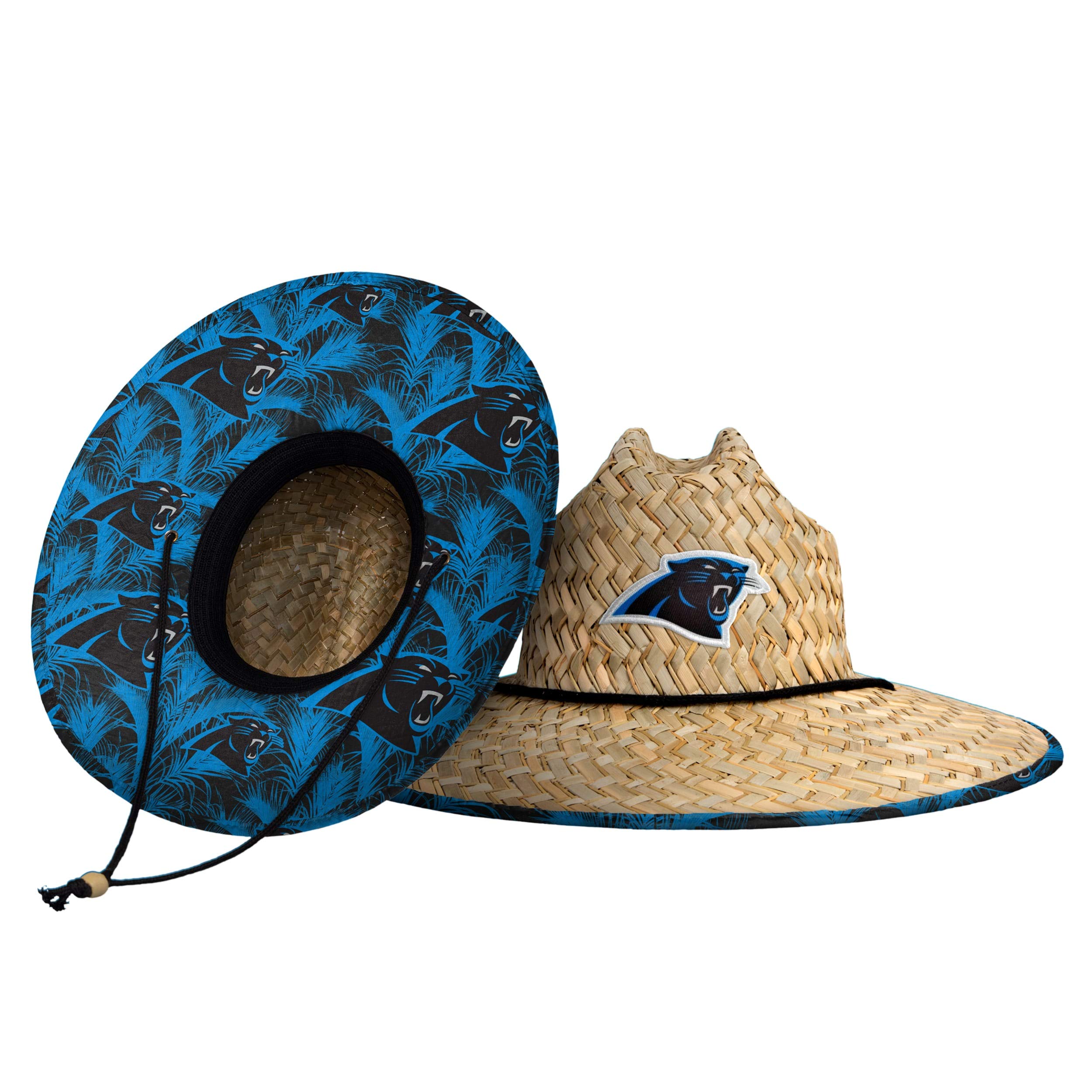 NCAA Team Logo Floral Sun Straw Hat - Unisex Adjustable Straw Hat With Embroidered College Logo