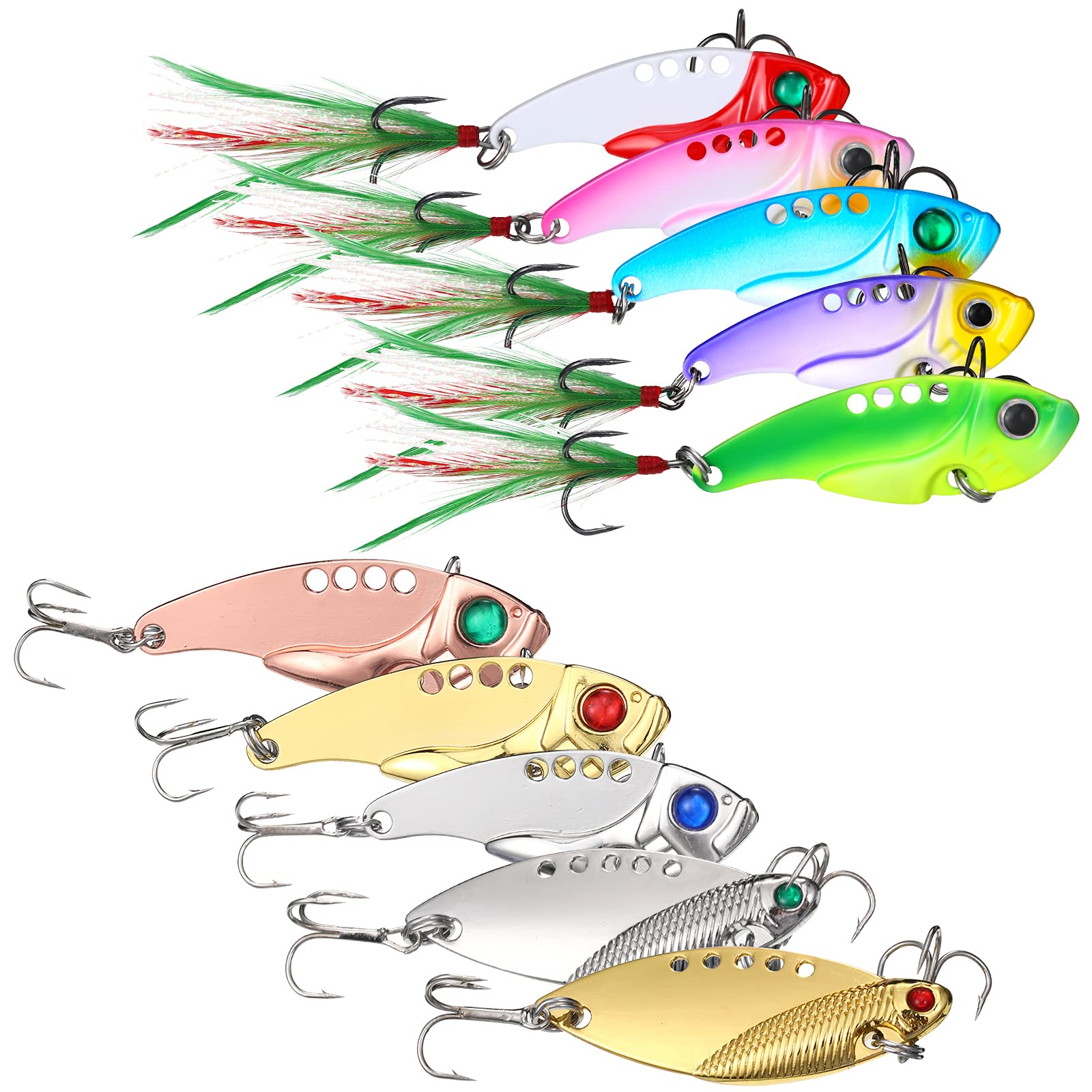 amazon saaltwater fishing lures Tripquips Saltwater Jigs with Ultra-Sharp Hooks, Saltwater Spoon Lure for Tuna Salmon Grouper, Sea Fishing Jigging Lure, Trolling Spoon for Bass Fishing-15g-5PCS : Sports & Outdoors 184pcs Saltwater Fishing Tackle Surf Fishing Lure Kit Includes Fishing Leader Rigs Saltwater Lure Fishing Hooks Pyramid Sinker Swivel Foam Floats Beach Fishing Gear Various Fishing Accessories Tolure Wholesale 18cm 106g Top