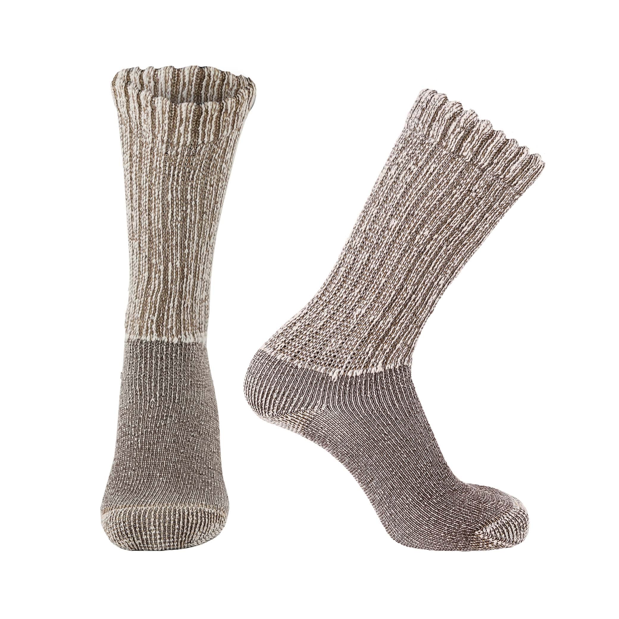 12-Pair Merino Wool Blend Men's Thermal Socks - Loose Top, Diabetic Friendly, Comfort Fit