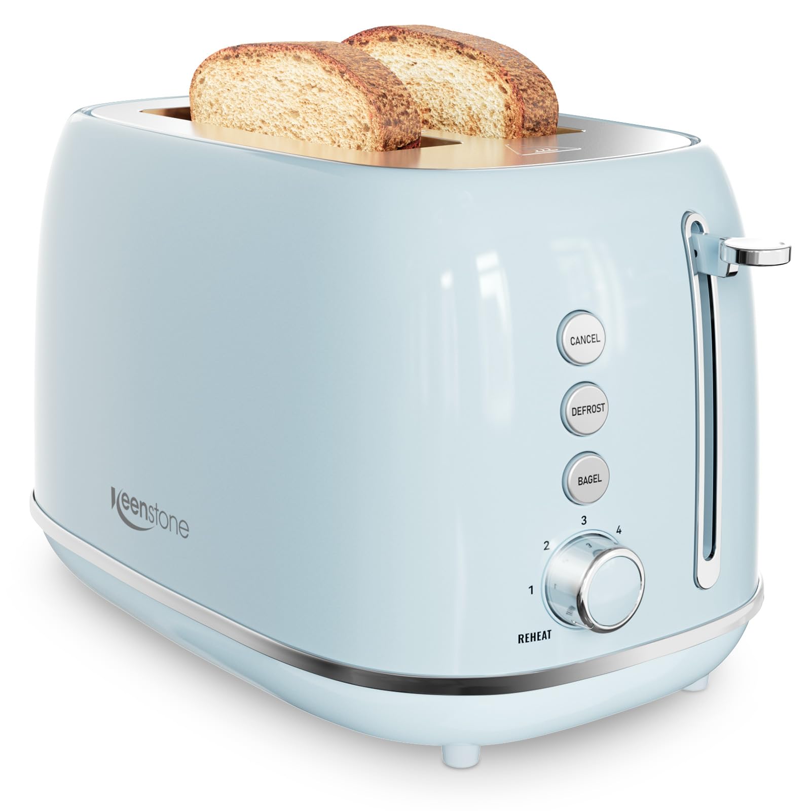 Keenstone WT-330 Slice Toaster Retro Stainless Steel Toaster