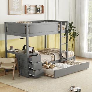 Harper Bright Designs Twin Over Twin Bunk Bed Twin Size