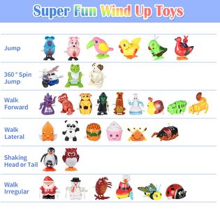 CIUGEO 32 PCS Assorted Wind-up Toys for Kids, Bulk Windup Animals