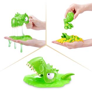 Smashers Dino Island Mini T-Rex Battles Playset By ZURU - Dinosaur Toy With Slime, Sand & Firing Action