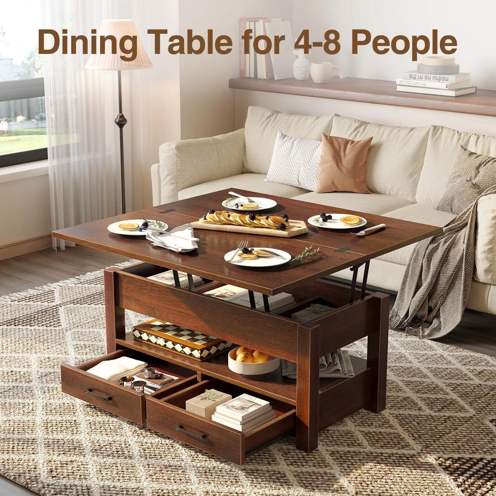 Rolanstar Coffee Table Lift Top, Multi-Function Convertible Coffee ...