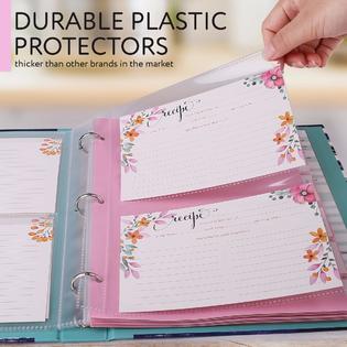 4x6 recipe card binder sleeves Samsill 25Pack Clear Recipe Protectors Archival Safe free and non Recipe Organizer With Sleeves Recipe
