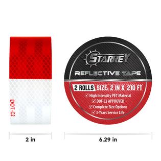 Reflective Tape Outdoor Red White 2 In X 210 FT Waterproof Self