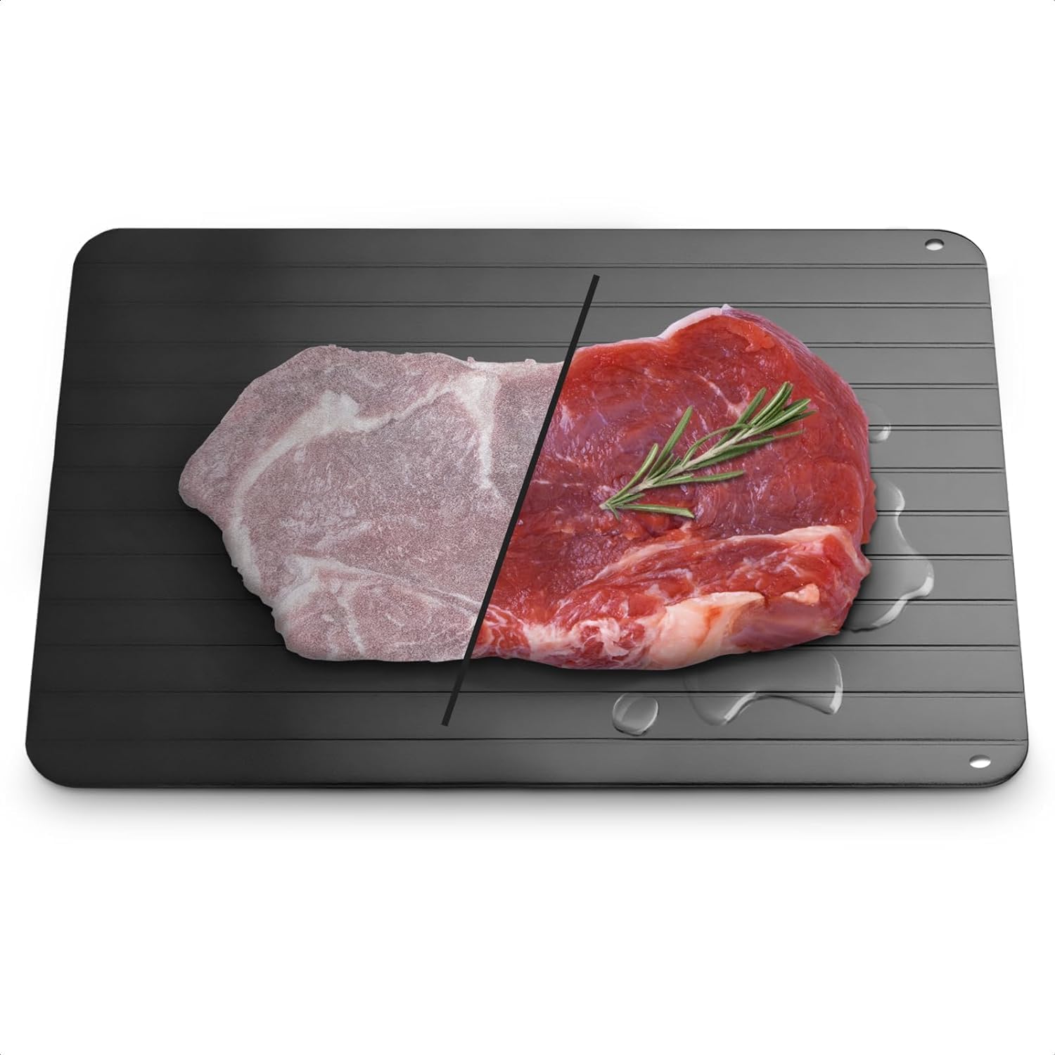 The Little Green Cha Quick Defrosting Tray for Frozen Meat - Rapid Thaw Defrosting Tray Kitchen Gadgets for Home Thawing Plate - Thawing Tray for Fro