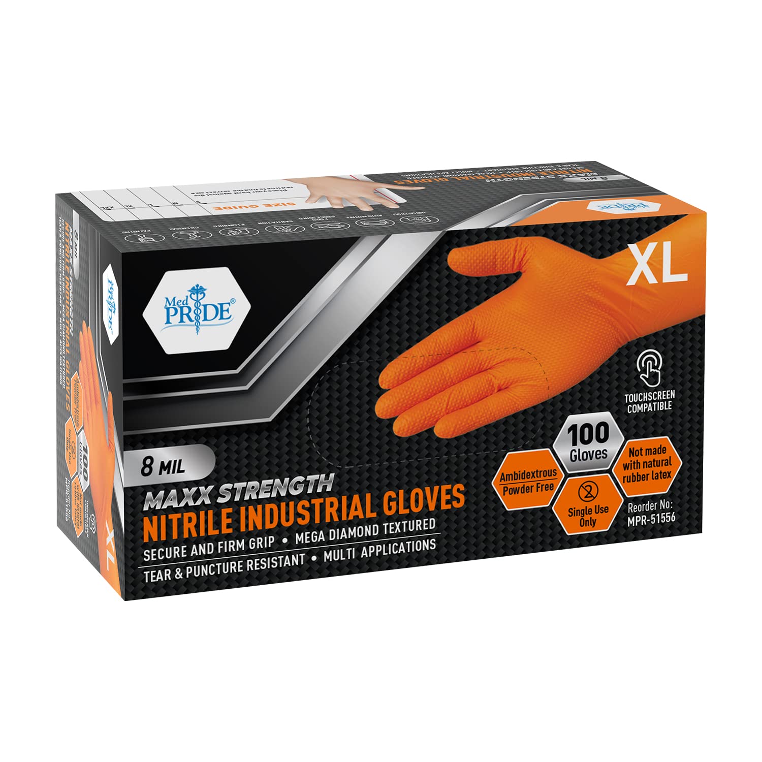 Disposable Gloves Heavy Duty Gloves Amazon MED PRIDE Orange Heavy