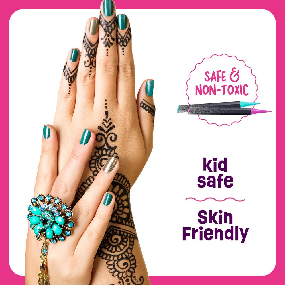 Hene Ink Pens Pretty Me Temporary Tattoos Body Markers - Henna Tattoo Kit for Girls ...