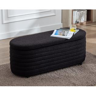 DM Furniture Storage Ottoman Bench Upholstered Fabric Storage